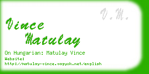 vince matulay business card